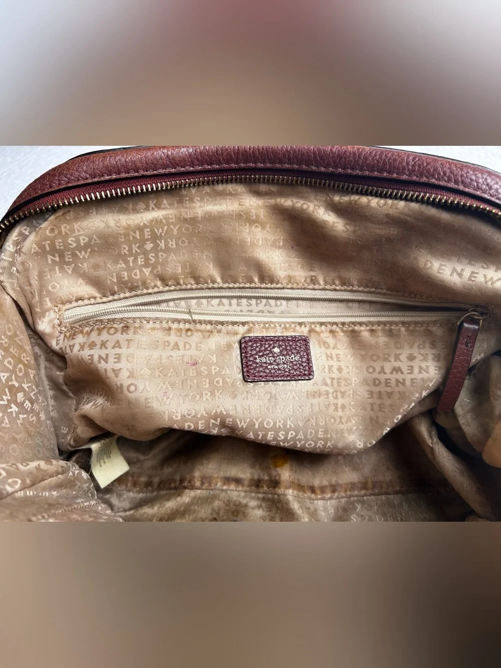 kate spade Pebbled Leather Satchel in Deep Burgundy
